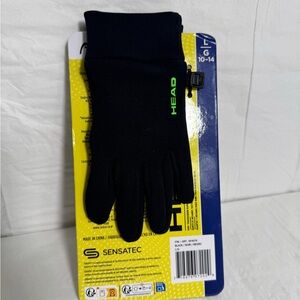 HEAD Black and Green Touchscreen Kids Gloves